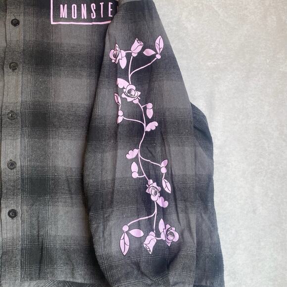 UNIVERSAL MONSTERS Womens Large Long Sleeve Plaid Button Up Bride Frankenstein - Picture 7 of 8